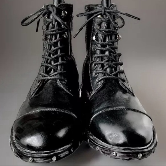 Jump New York Vintage New In Box Chopper Leather/Metal Stud Sole Boots, Mens 10 - Picture 2 of 12